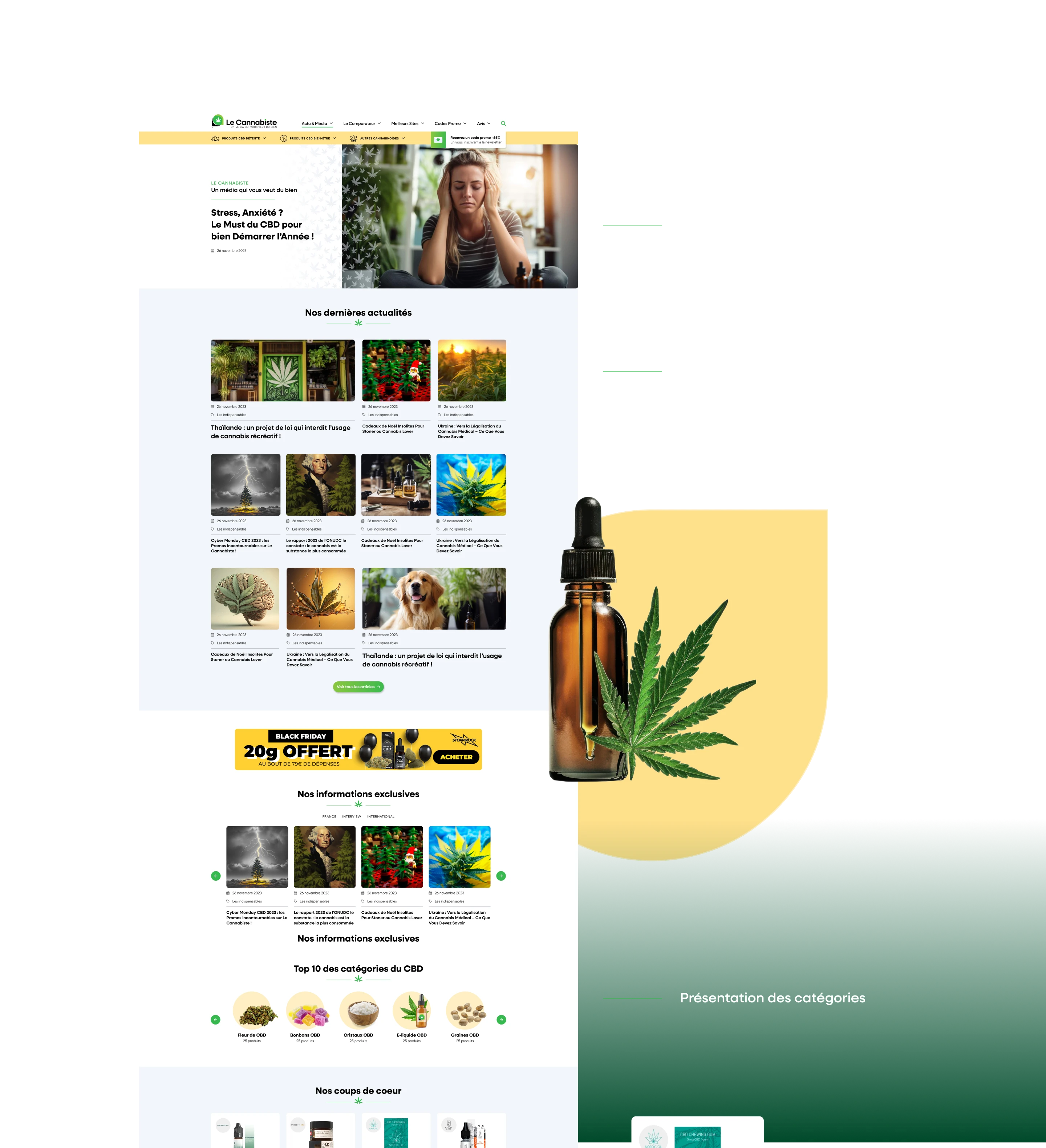 Création de la page d'accueil Le Cannabiste