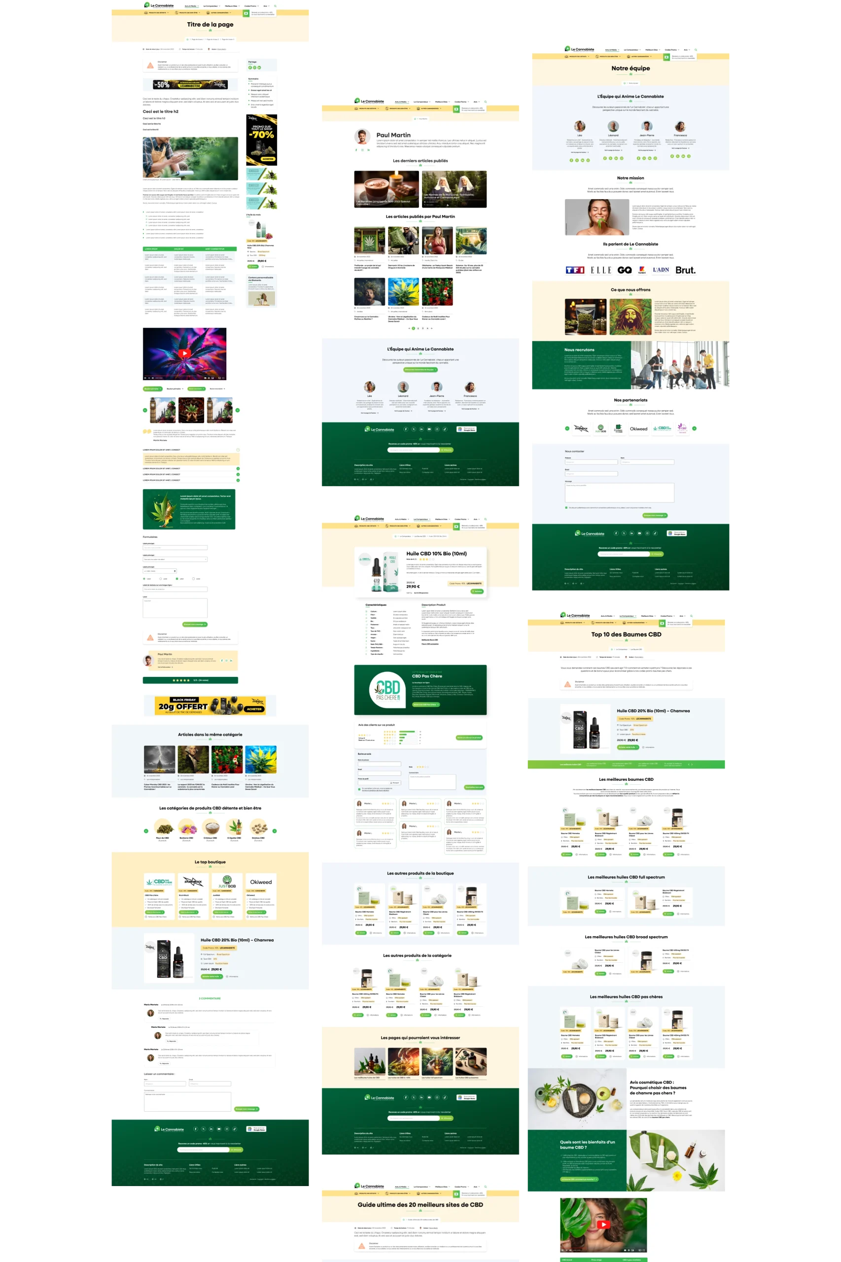 Design UI d'interfaces Le Cannabiste