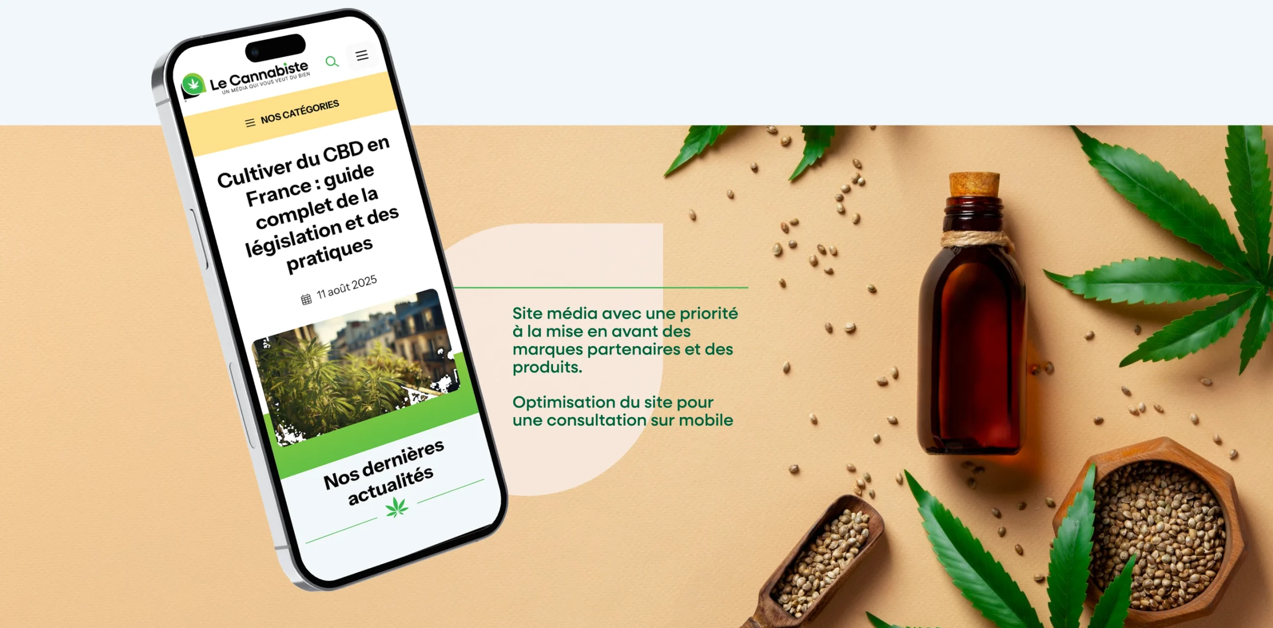 Design mobile du site Le Cannabiste